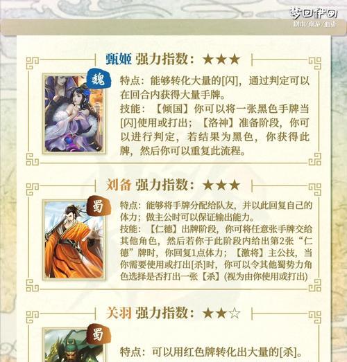 三国杀中能弃牌换牌的武将有哪些？技能特点是什么？